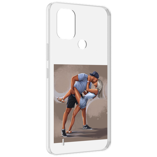 Чехол MyPads девушка с парнем танцуют женский для Nokia C31 задняя-панель-накладка-бампер