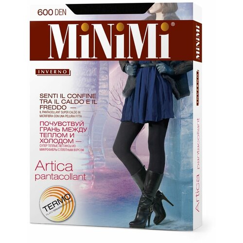 Легинсы  MiNiMi Легинсы (MINIMI) ARTICA 600 (ворс) (nero L/XL), размер 4-5, черный