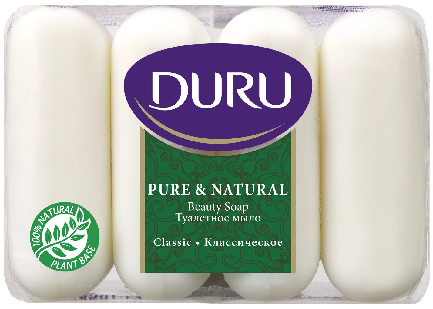 Мыло Duru Pure & Natural Классическое 85г*4шт Evyap Sabun - фото №1