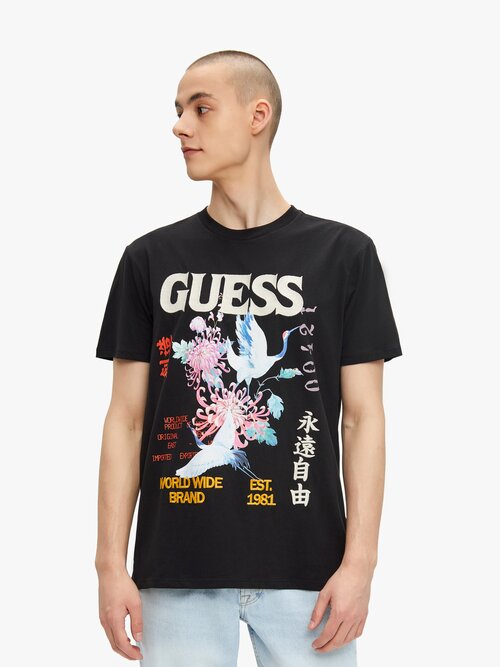 Футболка GUESS, размер XL, черный