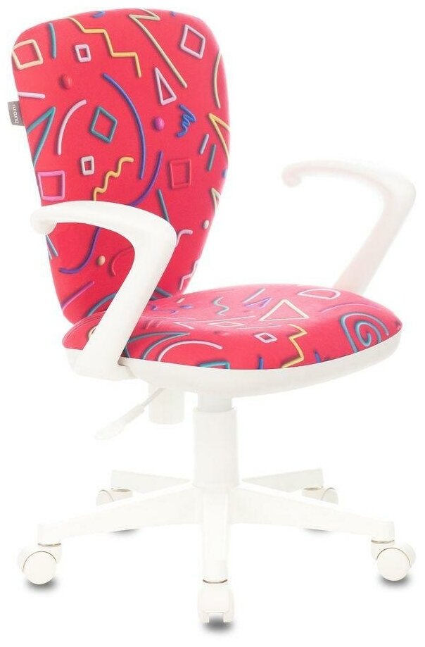 Кресло детское KD-W10AXSN малиновый, ткань / Компьютерное кресло для ребенка, школьника, подростка