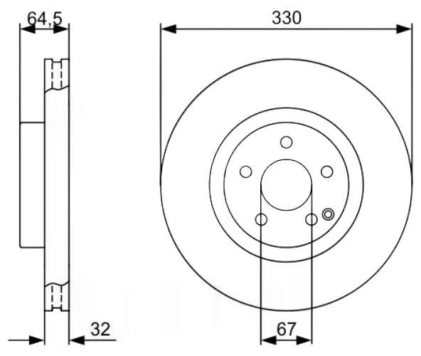 Bosch 0986479332 диск тормозной пер, (1шт)