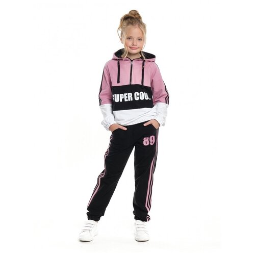 Комплект одежды Mini Maxi, толстовка и брюки, размер 146, розовый, черный