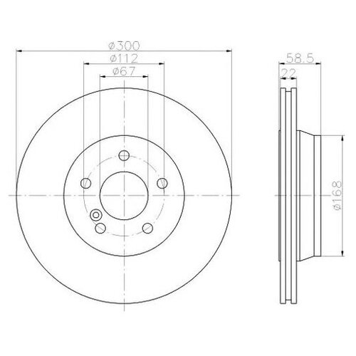 фото Тормозной диск hella 8dd 355 106-911 для mercedes s-class c215,w220