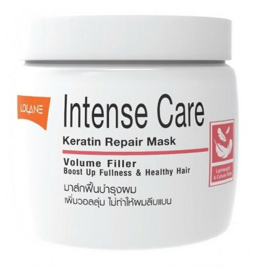 Lolane Intense Care Маска кератиновая для восстановления и утолщения волос, 200 мл, банка