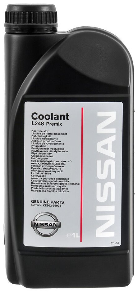 Антифриз NISSAN COOLANT PREMIX L248 G11 зеленый 1 кг KE90299935