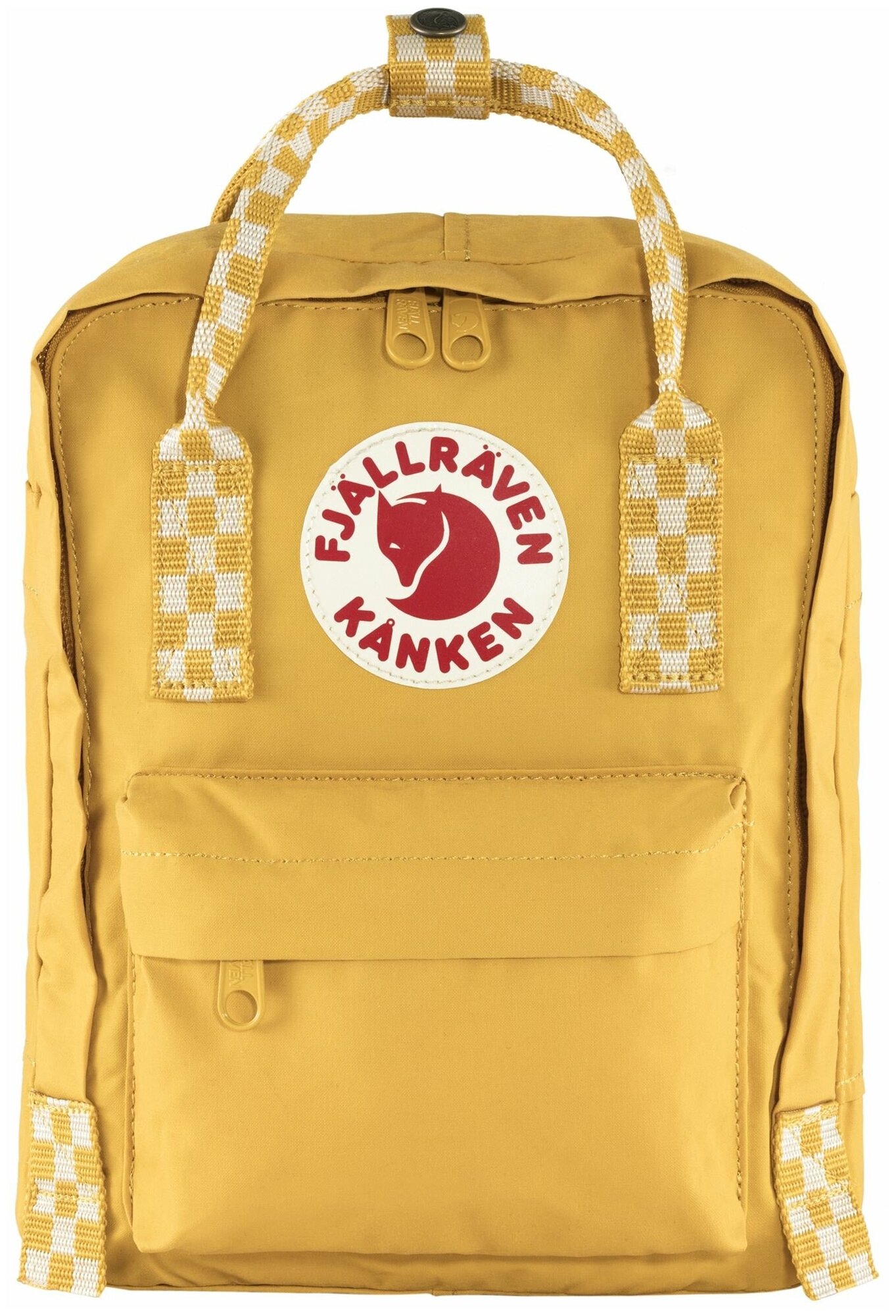 Рюкзак Fjallraven Kanken Mini, желтый/шахматы, 20х13х29 см, 7 л