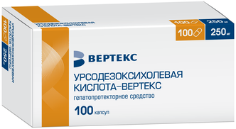 Урсодезоксихолевая кислота-Вертекс капс., 250 мг, 100 шт.