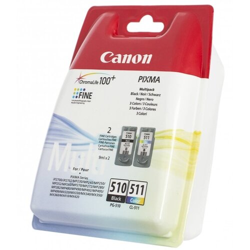 Canon PG-510/CL-511 2970B010 Картридж для PIXMA MP240/260/480, MX320/330, 4 цвета, 244 стр. набор картриджей canon pg 510 cl 511 оригинальный 2970b010