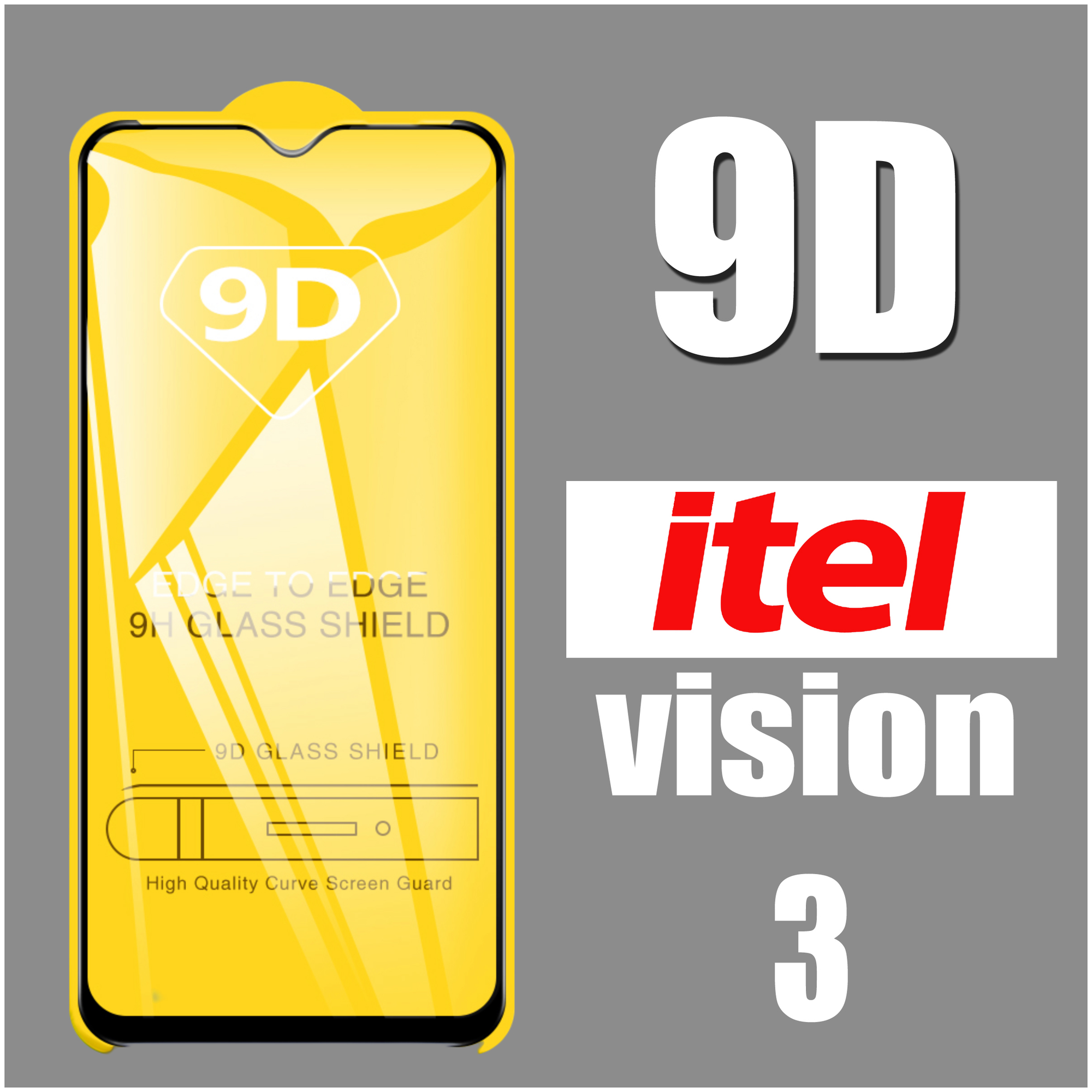 Защитное стекло для Itel Vision 3 / 9D на весь экран