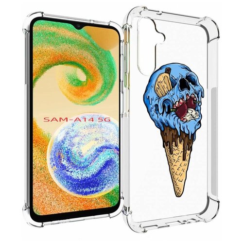 Чехол MyPads мороженное череп для Samsung Galaxy A14 4G/ 5G задняя-панель-накладка-бампер чехол mypads череп с очками для samsung galaxy a14 4g 5g задняя панель накладка бампер