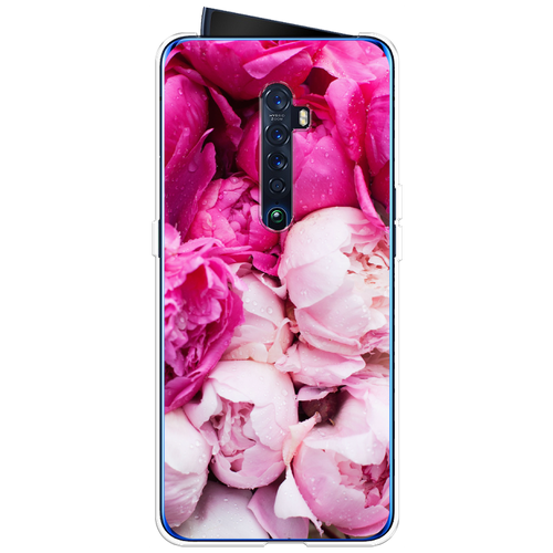 Силиконовый чехол на Oppo Reno 2 / Оппо Рено 2 Пионы розово-белые силиконовый чехол на oppo reno 9 оппо рено 9 пионы розово белые