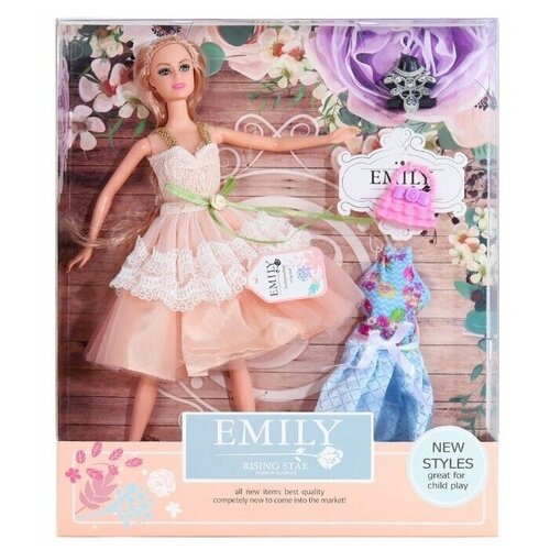 Кукла Emily, в вечернем платье, с аксессуарами, в/к 28*6*32,5, цвет розовый