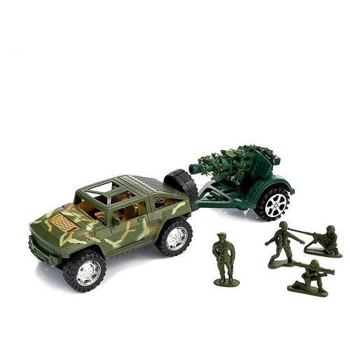 Машина инерционная «Военный джип» с пушкой и солдатом машина инерционная военный джип с пушкой и солдатом