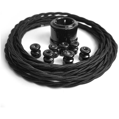Электрический кабель Царский Стиль 2х1,5 мм2, 5 м, черный