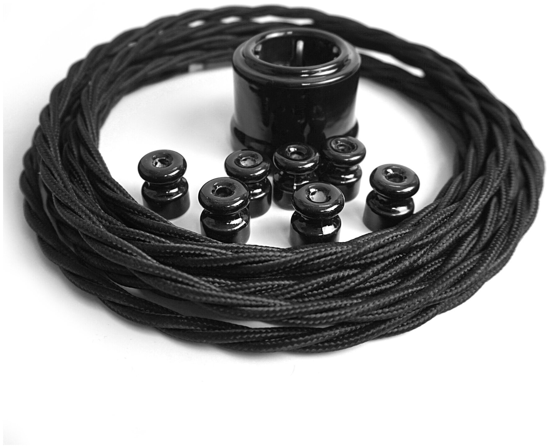Электрический кабель Царский Стиль 2х1,5 мм2, 5 м, черный
