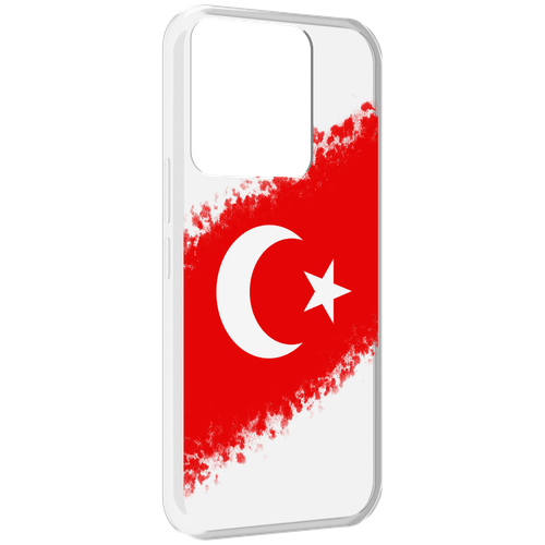 Чехол MyPads флаг Турции для Tecno Spark Go 2022 / Tecno Spark 8C задняя-панель-накладка-бампер