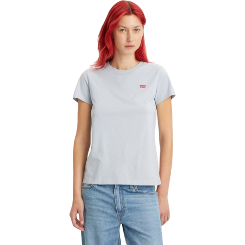 фото Футболка levi's the perfect tee, хлопок, однотонная, размер m, голубой