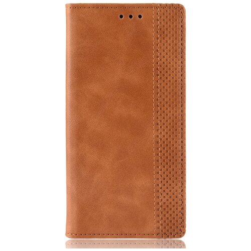 фото Премиальный элитный чехол-книжка mypads из качественной импортной кожи с мульти-подставкой и визитницей для oppo realme 7 pro ретро светло-коричневый