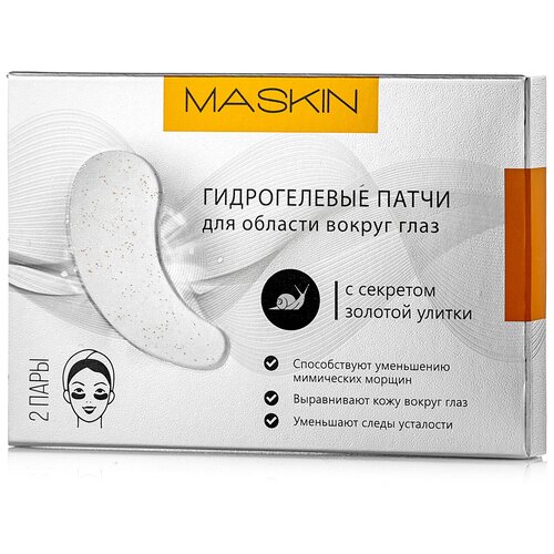 Фирма Вита Гидрогелевые патчи для кожи вокруг глаз Maskin с секретом золотой улитки, 4 шт.