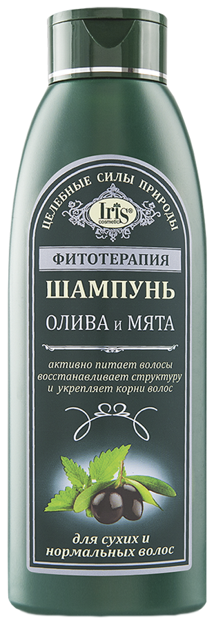 IRIS cosmetic шампунь Фитотерапия Олива и мята для сухих и нормальных волос, 500 мл