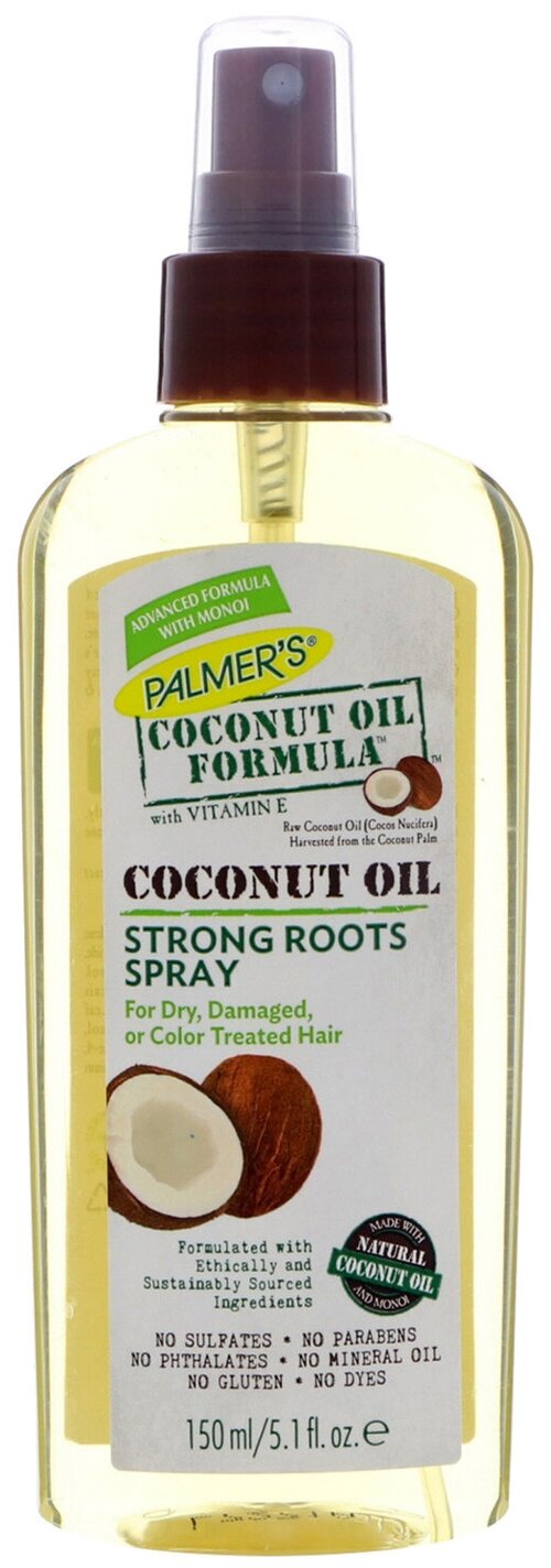 Palmers Strong Roots Spray Спрей для волос на основе кокосового масла, 150 мл, спрей