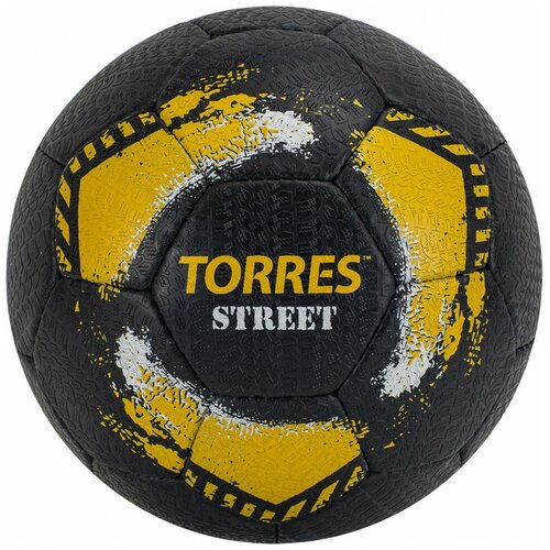 фото Мяч футб. "torres street" арт.f020225, р.5, 32 пан.. рез., 4 подкл. слоя, руч. сшив., чер-желтый