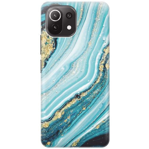 фото Ультратонкий силиконовый чехол-накладка для xiaomi mi 11 lite 4g с принтом "green marble" gosso