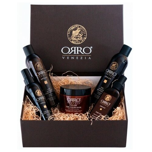 фото Orro holiday set argan - подарочный набор спа-уход (шампунь + кондиционер + маска + аргановое масло + спрей маска) 250 + 250 + 250 + 100 + 150мл orro venezia (италия)