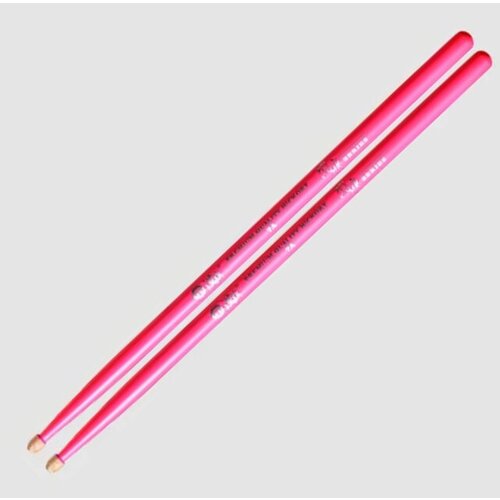 палочки для барабана hun drumsticks 10101003004 fluorescent series 5a 10101003010 Fluorescent Series 7A Барабанные палочки, розовые, орех гикори, HUN