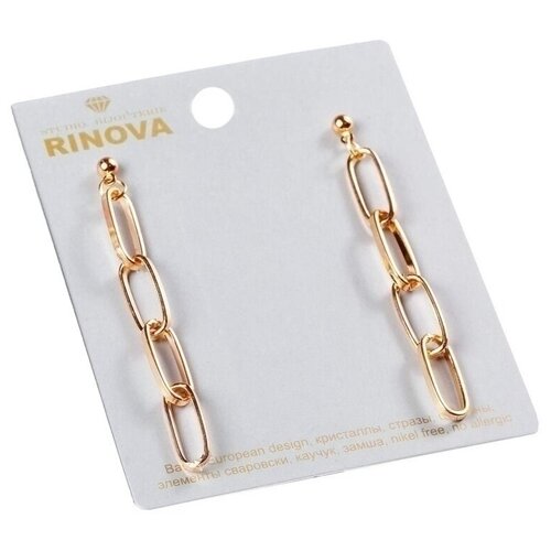 Серьги цепочки RINOVA, размер/диаметр 70 мм, золотой серьги длинные rinova 501821 2 шт