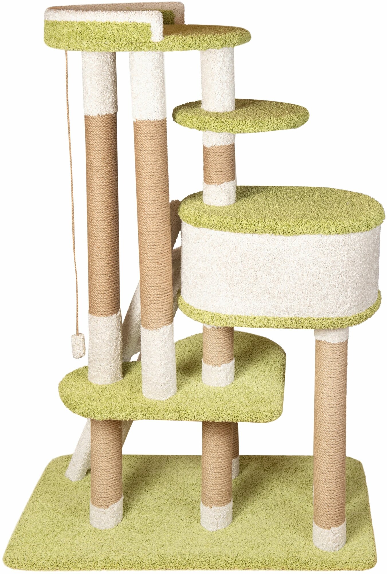 Комплекс для кошек с домиком и лежанкой для кошки когтеточка"Мейн Кун Чик" зелёный - фотография № 15