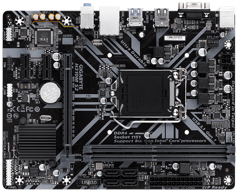 Материнская плата GIGABYTE H310M S2 (rev. 1.1) Retail