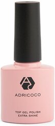 ADRICOCO Верхнее покрытие Top Gel Polish Extra Shine без липкого слоя, прозрачный, 8 мл