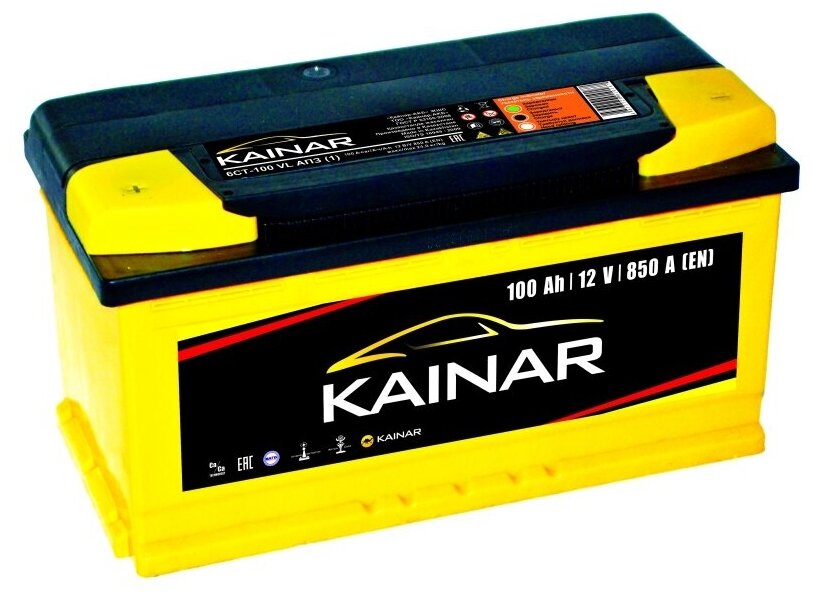 Автомобильный аккумулятор Kainar 6СТ100 VL АПЗ п.п. 353х175х190