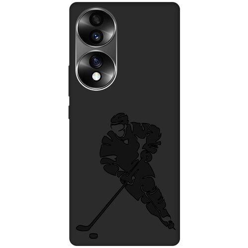 Матовый чехол Hockey для Honor 70 / Хонор 70 с 3D эффектом черный матовый чехол gerberas для honor 70 хонор 70 с 3d эффектом черный