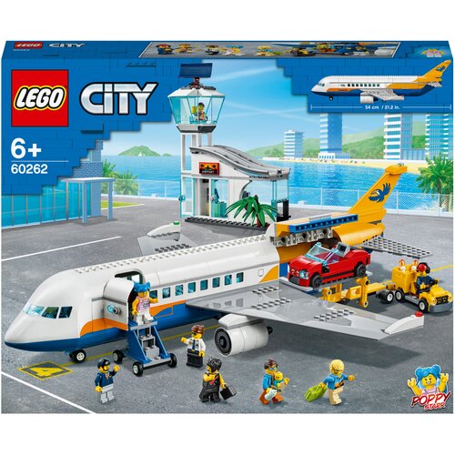 lego city пассажирский поезд 60197 Конструктор LEGO City Airport 60262 Пассажирский самолёт, 669 дет.