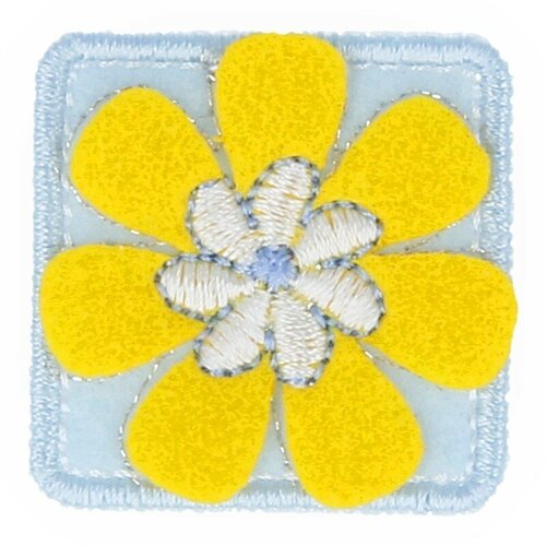 Annet на клеевой основе № 7 7-975C цветок в рамке желтый 3.5х3.5 см