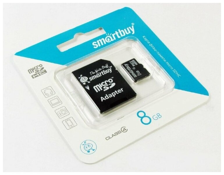 Карта памяти SmartBuy microSDHC 8 ГБ Class 4, черный - фотография № 7