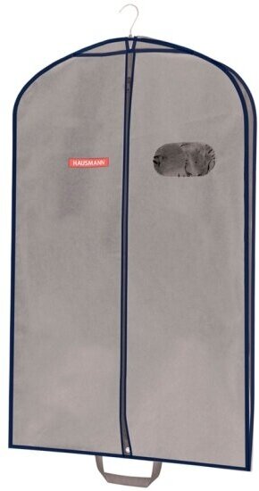 Чехол для одежды Hausmann объемный HM-701003GN с овальным окном ПВХ и ручками 60x100x10, серый
