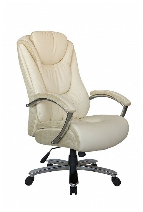 Кресло для руководителя Riva Chair 9373, Цвет обивки: бежевый, Цвет корпуса: хром
