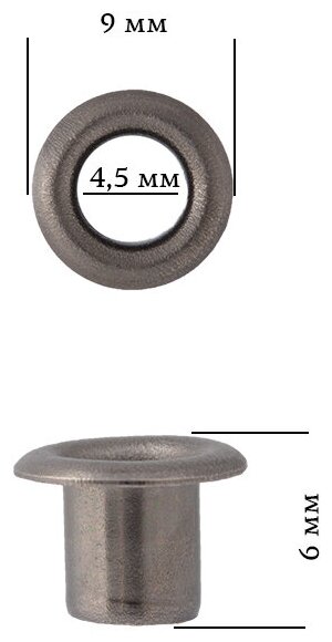 Блочка для бейсболок арт. TBY-452019-2.1 разм.4,5 мм цв. черный никель уп.50шт