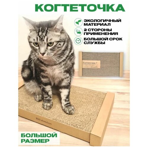 Двусторонняя когтеточка для кошек картонная / когтедралка / ECO standart большая