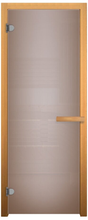 Дверь стеклянная Сатин Матовая 1900х700мм (6мм, 2 петли 716 CR хром, коробка осина) - фотография № 1