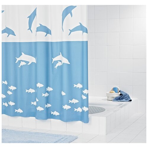 фото Штора для ванных комнат ridder flipper синий/голубой 180*200