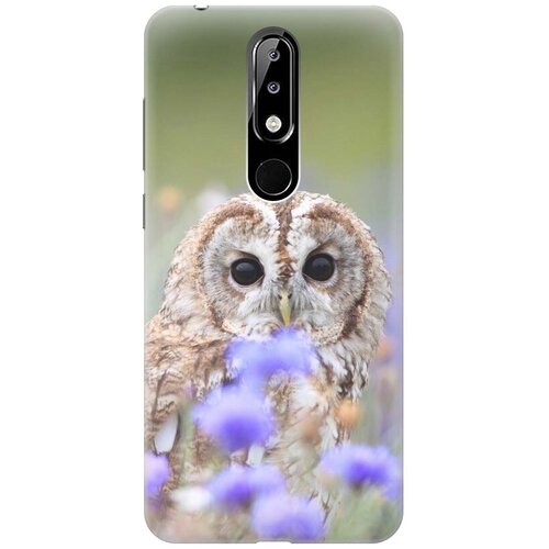 фото Gosso ультратонкий силиконовый чехол-накладка для nokia 5.1 plus / x5 (2018) с принтом "сова и васильки"
