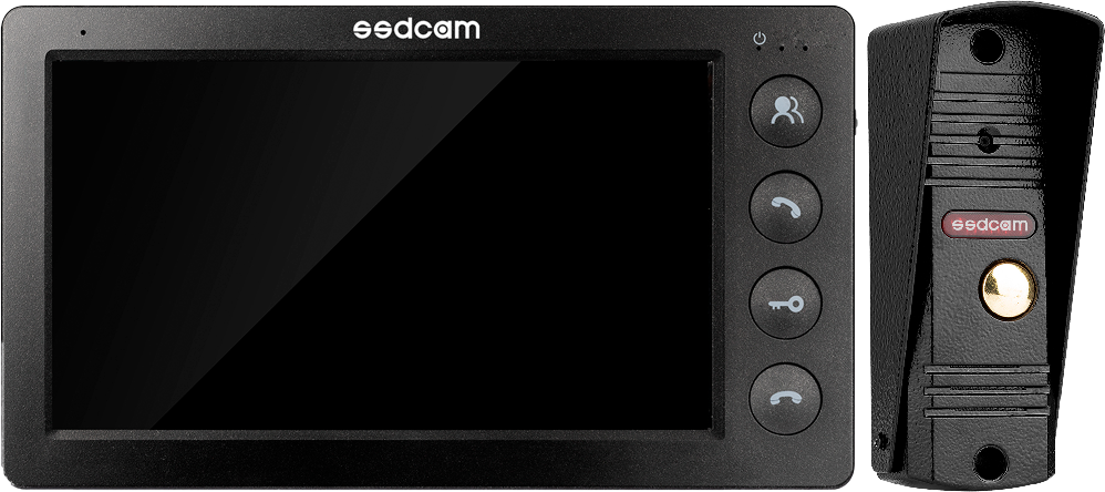 SD-720L-KIT (Black) Комплект видеодомофона Монитор (Черный) / Видеопанель (Черный)