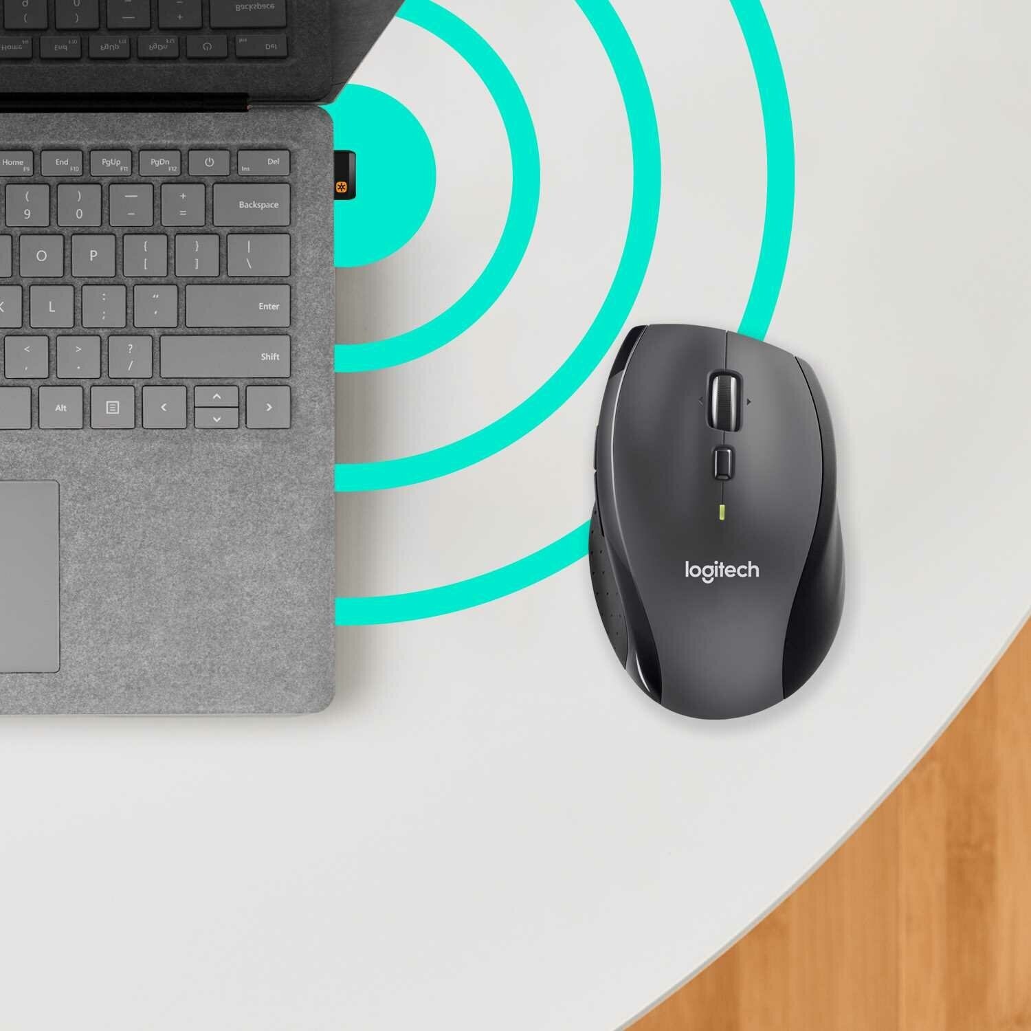 Мышь беспроводная Logitech M705 чёрный серебристый USB 910-001949 - фото №13