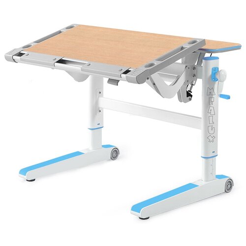 фото Стол mealux ergowood m 94x77 см клен/голубой