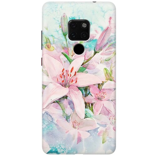 фото Re:paчехол - накладка artcolor для huawei mate 20 с принтом "нежные розовые цветы"